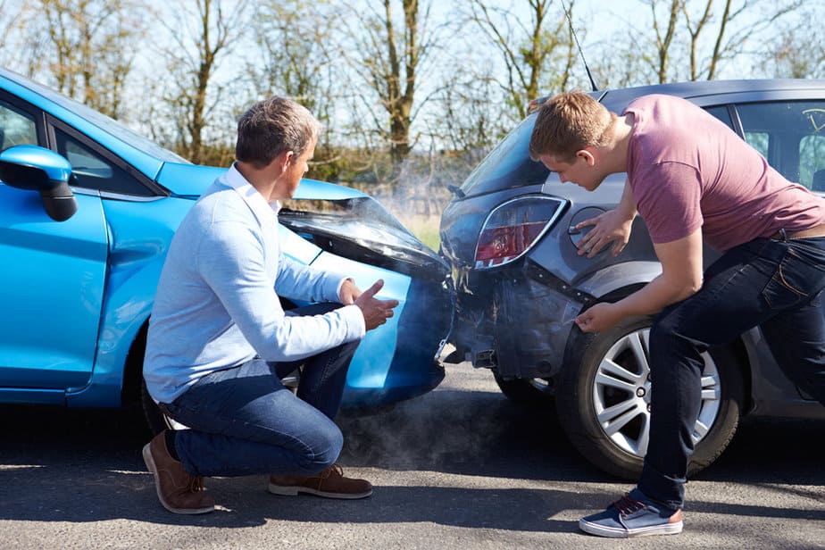 Two men in a car accident