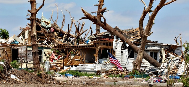 Home destroyed by tornado